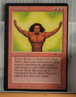 Mtg MIJAE DJINN MISCUT ERROR LP Arabian Nights Very Rare! -Argo-