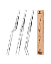 Fine Cooking Tweezers Set, Professional Stainless Steel Food Tongs, Kitchen B...