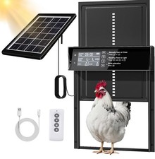 Automatic Chicken Coop Door Solar Powered Poultry Gate Opener Timer Light Sensor