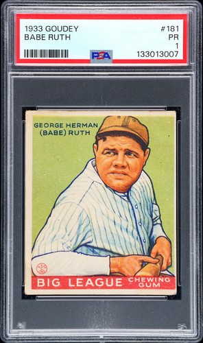 1933 GOUDEY #181 BABE RUTH PSA 1