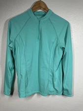 Coolibar Pullover Womens Medium Aqua Blue UPF 50+ Sun Protection Long Sleeve Top