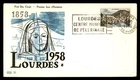 Mayfairstamps France FDC 1958 Lourdes centennial First Day Cover aaz_41069