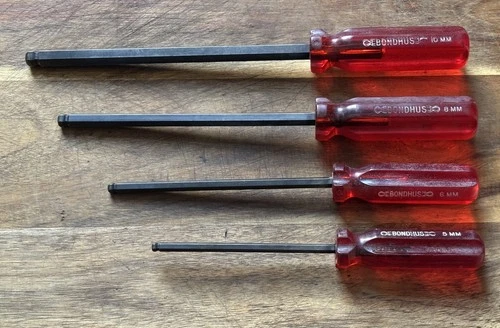BONDHUS - set of 4 - Metric-  Long Ball Hex Drivers  - 5mm , 6mm , 8mm and 10mm