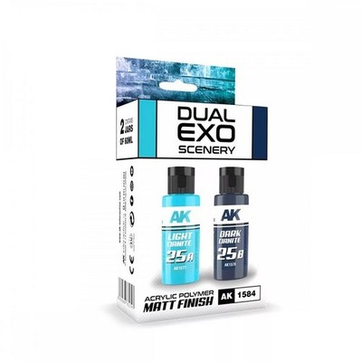 AK Interactive AK1584 - Light Cianite & Dark Cianite Dual Exo Set 2x60ml - Neu
