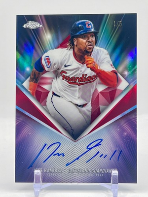 #ad 2026 Topps Chrome Jose Ramirez Auto Red 1 5 Guardians 75th Diamond Autograph SP $319.99