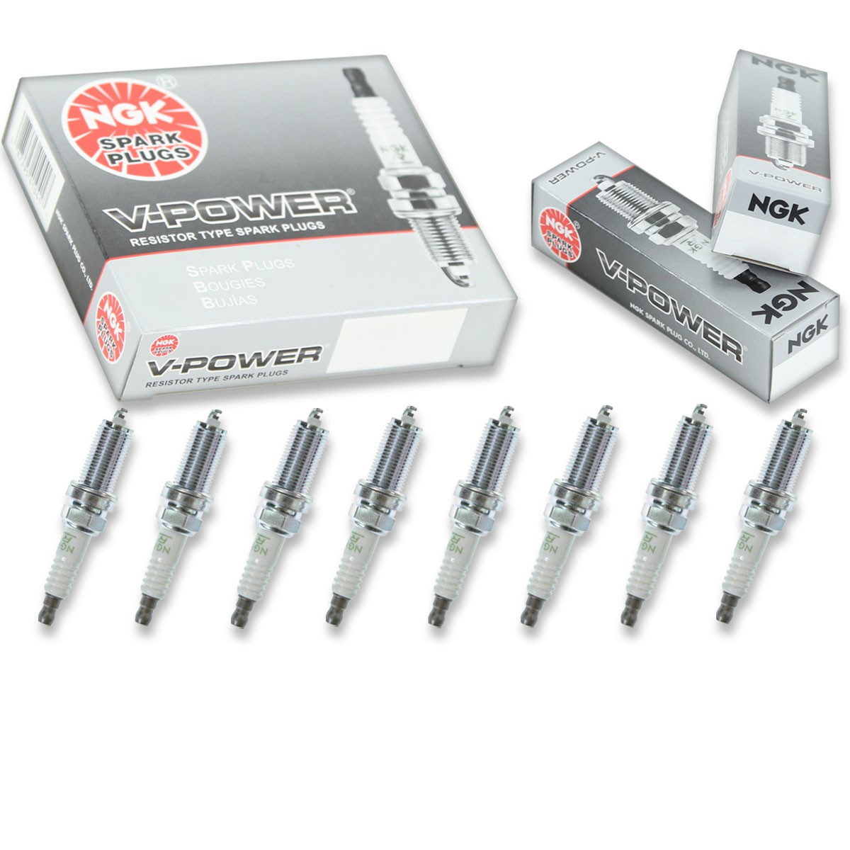 8 pc NGK 7787 LFR6C-11 V-Power Spark Plugs for K20HR-U11 90919-01236 3381 pw