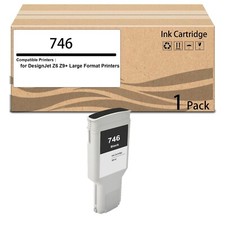 1 Pack 746 Photo Ink Cartridge Works for DesignJet Z6 Z9 Large Format Black