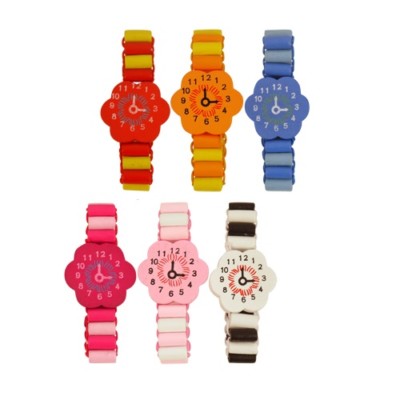 Verschiedene Mädchen Blume Holz Gummizug Armband Spieluhr (1, 6, 30 oder 96)