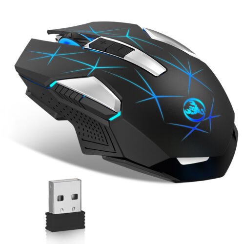 Rechargeable Wireless Gaming Mouse with 7-Color LED Backlit and 600mAh Battery for PC-image