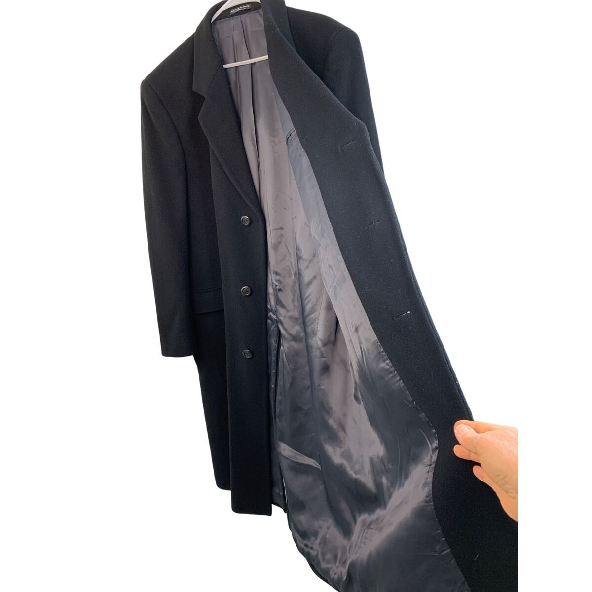 Silver Cloud Overcoat Cashmere Wool Blend Mens Size 48 Large Silver Cloud Overcoat Cashmere Wool Blend Mens Size 48 Large