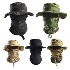 Wide Brim Sun Hat UV Protection Face Cover Bucket Hat For Hiking Camping Fishing
