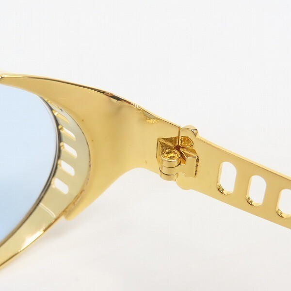Jean Paul Gaultier JPG Vintage 56-6102 Unisex Gold Frame Blue