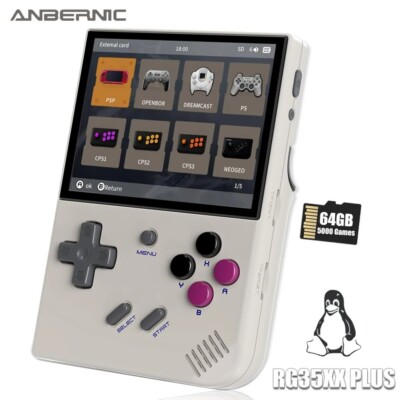 ANBERNIC RG35XX H Retro Handheld-Spielkonsole 3,5 Zoll Karte 5500+ Spiele 64GB