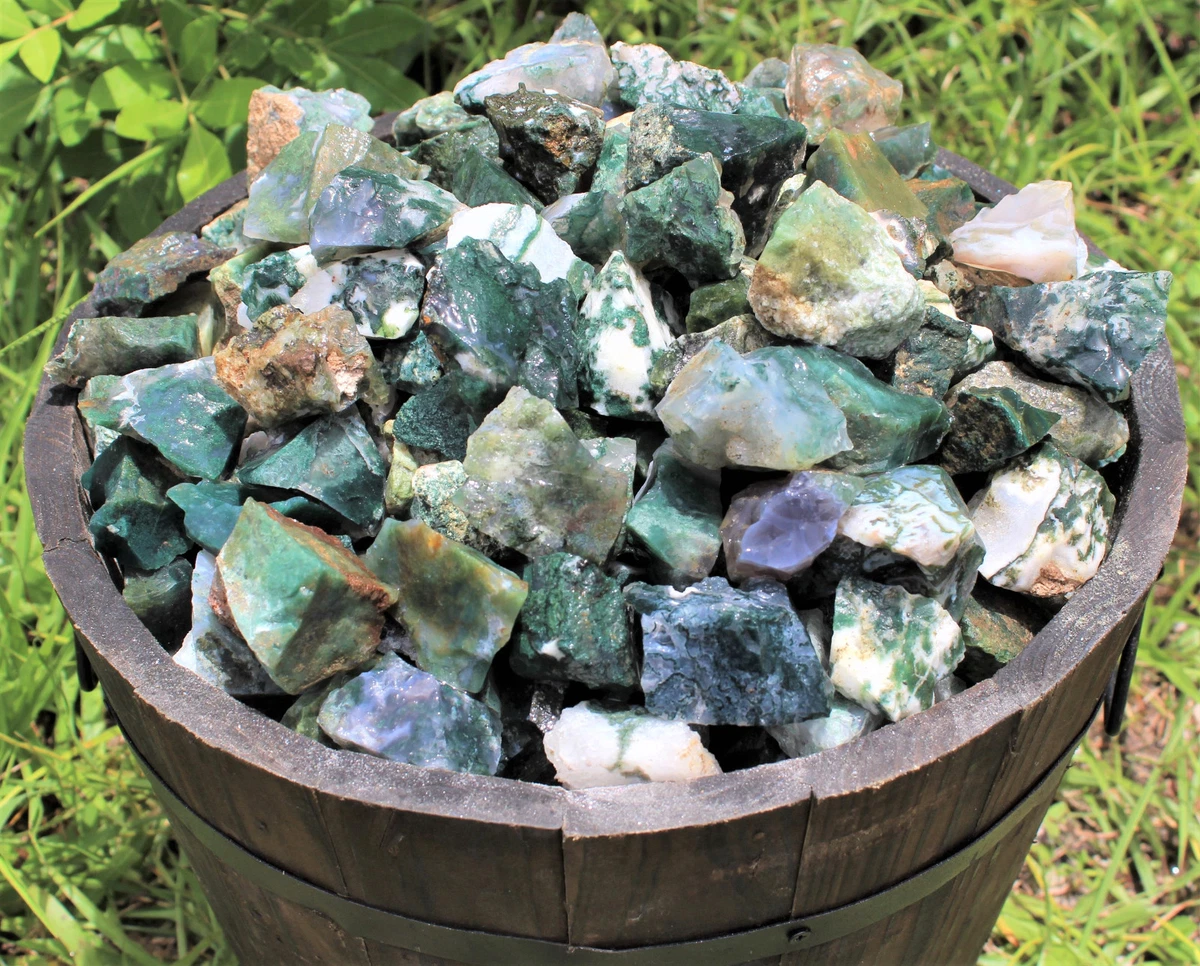 1 4 lb Bulk Lot Natural Rough Moss Agate Raw Rock Stone Crystal Healing 4 oz