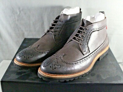 MARC JOSEPH men low heel brown leather up ST JAMES washed napa shoe SZ 8 M New