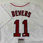 Autographed/Signed Rafael Devers Boston White Baseball Jersey JSA COA — photo 2