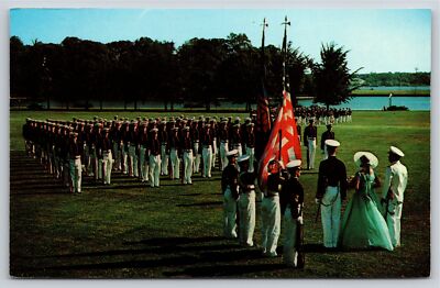 Annapolis Maryland~United States Naval Academy Color Parade~Vintage Postcard