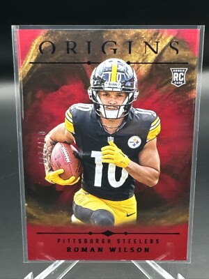 Ron Wilson Rookie Card 2024 Panini Origins Roman Wilson Red Rookie Card RC #017/299 Steelers ...
