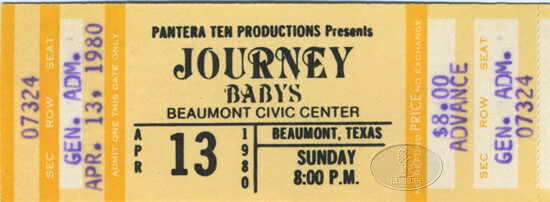 JOURNEY 1980 DEPARTURE TOUR Unused Concert Ticket BABYS | eBay