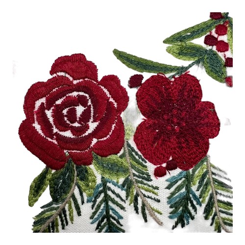 Christmas Throw Decorative Pillow Joy Fringed Approx 18 x 18 Linen Embroidered - Picture 6 of 10