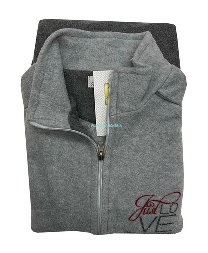 PIGIAMA DONNA TUTA INVERNALE MORBIDO PILE TUTONE ROSSO GRIGIO GMV 029 ZIP  PAIL | eBay