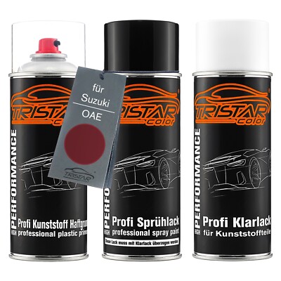 Autolack Spraydosen Set für Kunststoff für Suzuki OAE Dark Red Metallic