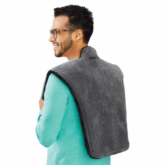 Homedics, Weighted Massage Wrap w Vibration, Soothing Heat, Cozy Sherpa |  eBay