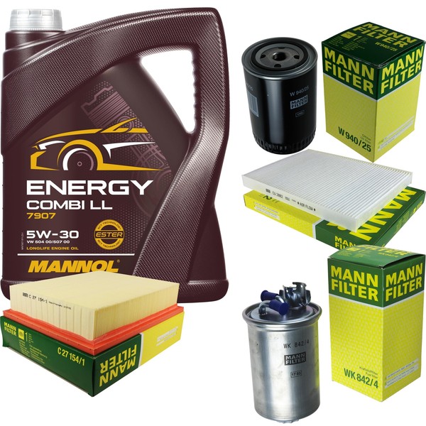 Mann Inspektionspaket 5L Mannol Energy Combi Ll 5W-30 FüR Vw Golf Iii 1.9-image