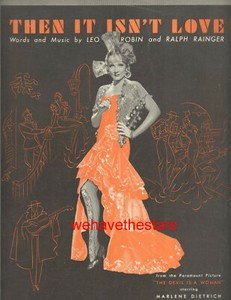Discount Price Online The Devil Is A Woman Sheet Music Then It Isn T Love Marlene Dietrich Rare Up To 50 Off Outlet Www Neapolis Cat