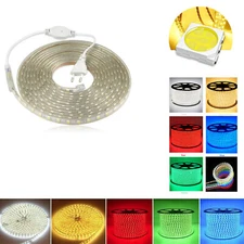 EU Plug 220V 1M - 20M Waterproof 5050 SMD LED Strip Flexible Tape Rope Light