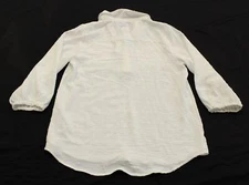 Beacon Women's Long Sleeve Regina Lattice Trim Top EJ2 Off White Medium NWT 