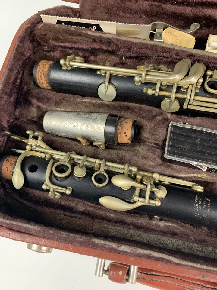 Clarinete de madera vintage Evette & Schaeffer Modele Buffet Crampon Francia Bb Foto 3 de 4