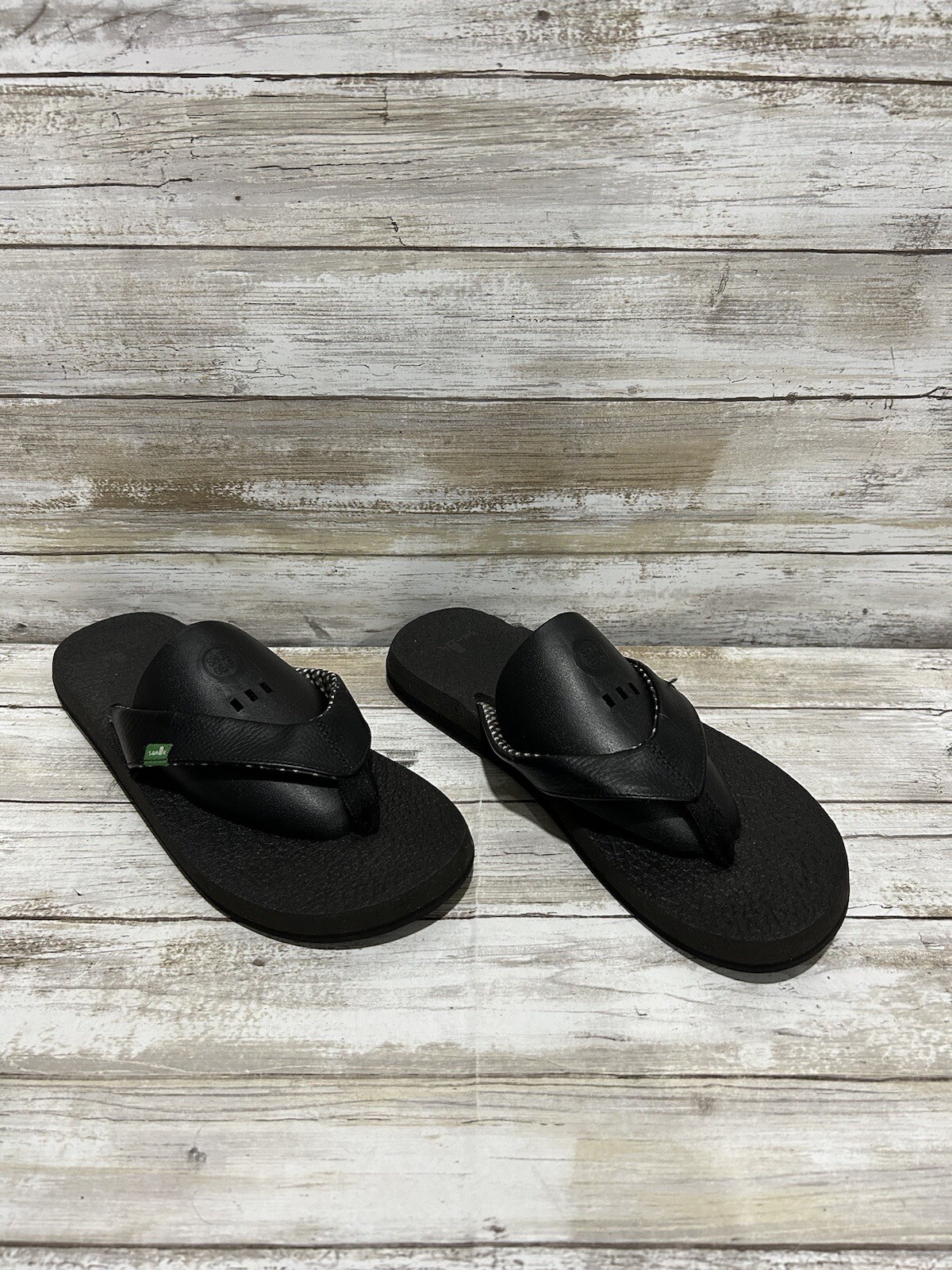 Sanuk Yoga Mat Black Leather Sandals Women's Beach Flip Flop Shoes Thong Size  9 - ADJOVAN.COM