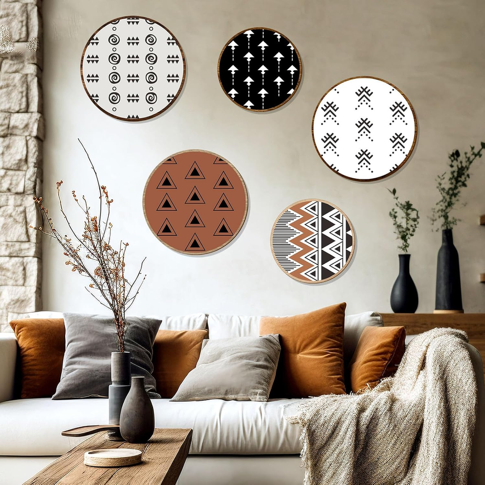 5 Pcs Aztec Wall Decor Boho Decor Farmhouse Wooden Wall Art Western