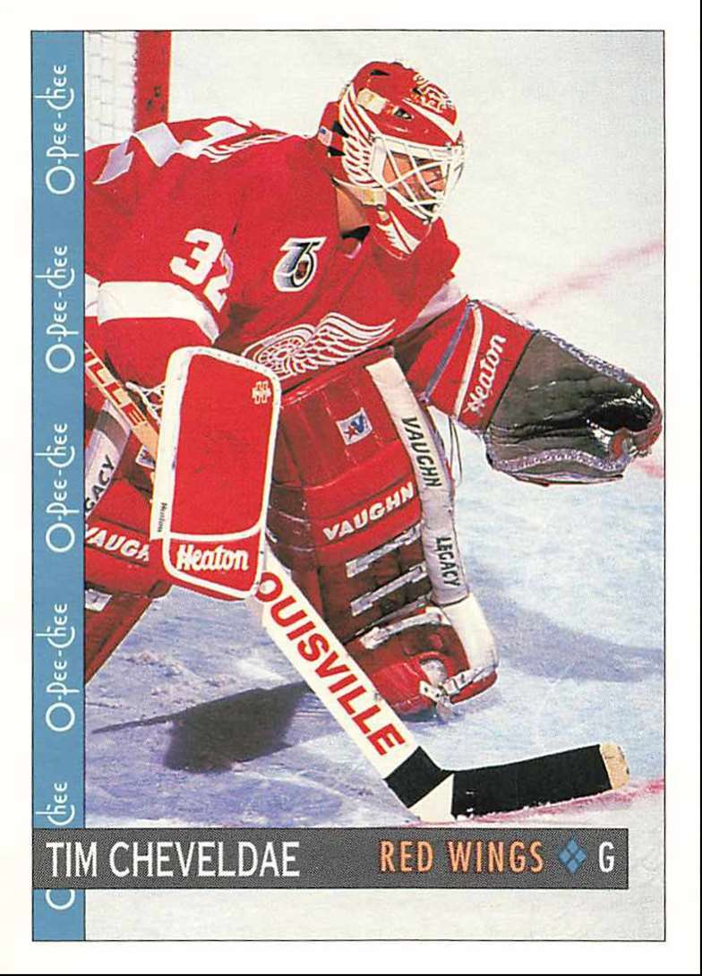1992-93 O-Pee-Chee Tim Cheveldae Detroit Red Wings #128