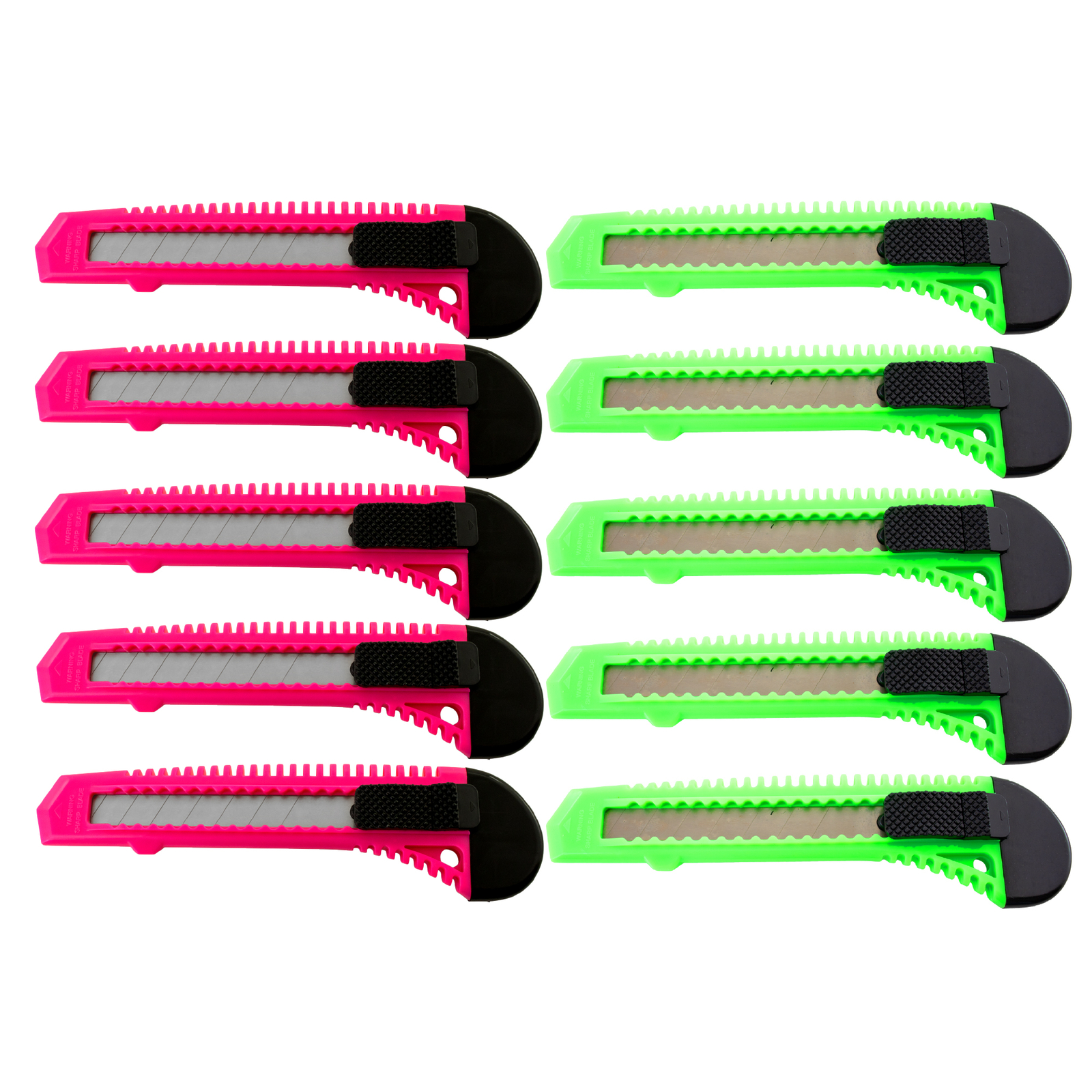 Retractable Snap Off Razor Blade Pink Green