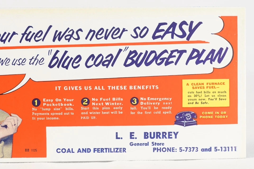 Secador publicitario grande Mid-Century carbón azul, programa presupuestario carbón azul 9x4 pulgadas Foto 4 de 4