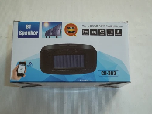ENCEINTE BLUETOOTH NOIR SOLAIRE CH-383 - RADIO / USB / MICRO USB - NEUF