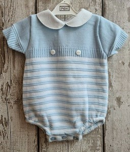 blue knitted romper