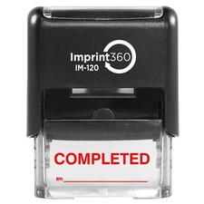Completed Self Inking Rubber Stamp Refillable Red Ink Preinstalled for Office