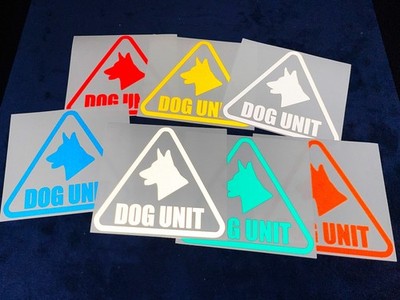 DOG UNIT DREIECK gestanzt reflektierend K9 Hundeführer Sicherheit Streifenwagen Van Aufkleber