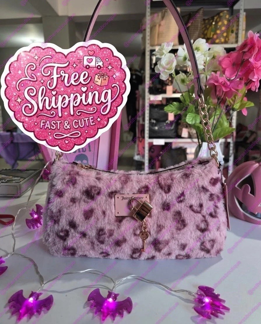 Bolso de hombro de piel Juicy Couture rosa