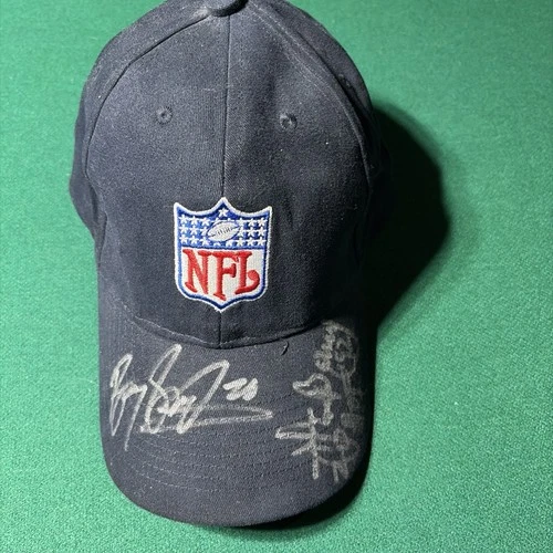 Barry Sanders Signed Fitted Detroit Lions Barry Sanders Hat HOF Lem Barney Auto