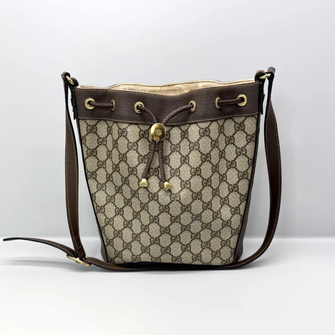 Sac à bandoulière Gucci GG motif logo GG Supreme cuir PVC main noir beige kk