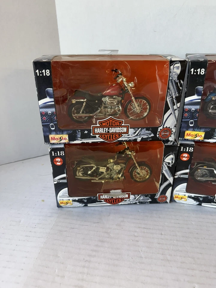 Maisto Harley Davidson FlSTF Fat Boy Moto Diecast 1:18 Lote de 7 Foto 4 de 4