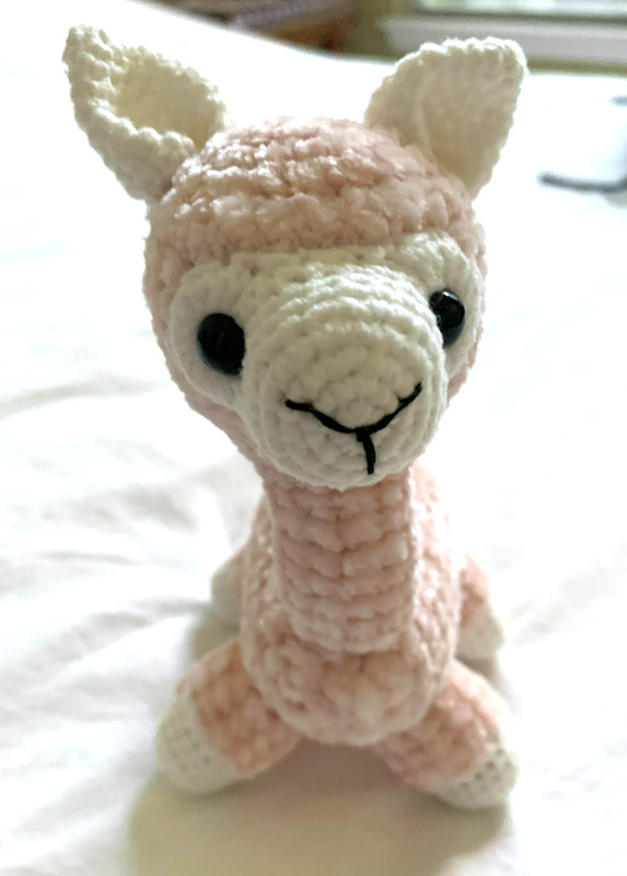 A Small Handmade Crochet Stuffed Llama Gift Toy Amigurumi 7" in height