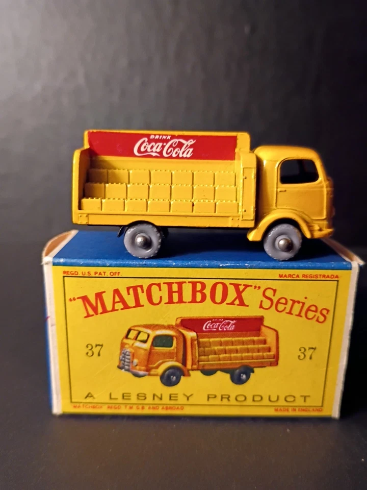 Matchbox #37B Coca Cola Lorry 1960 RARE Small Dark KT GPW CRISP Orig D2 Box VNM - Image 3 of 4