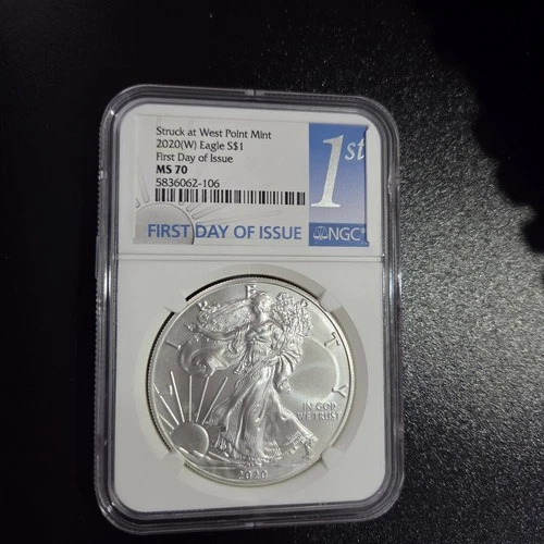 First Day Of Issue 2020W Silver Eagle NGC MS70