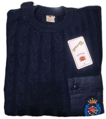 Herren Pullover Langarm Wolle Rundhals
