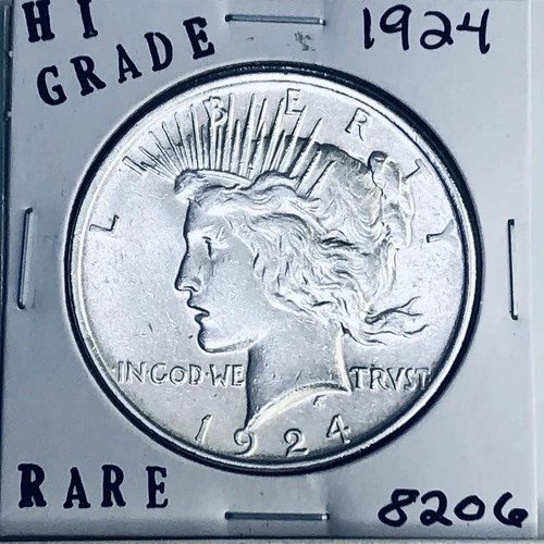1924 P PEACE SILVER DOLLAR HI GRADE GENUINE U.S. MINT RARE COIN 8206